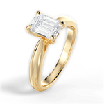 Dolores Emerald Cut Lab Grown Diamond 18Kt Yellow Gold Engagement Ring - View 4