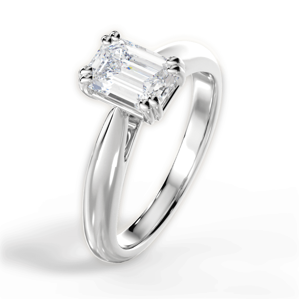 Camila Emerald Cut Lab Grown Diamond 14Kt White Gold Engagement Ring - View 4