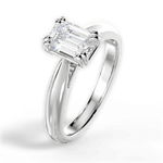 Camila Emerald Cut Lab Grown Diamond 18Kt White Gold Engagement Ring - View 4