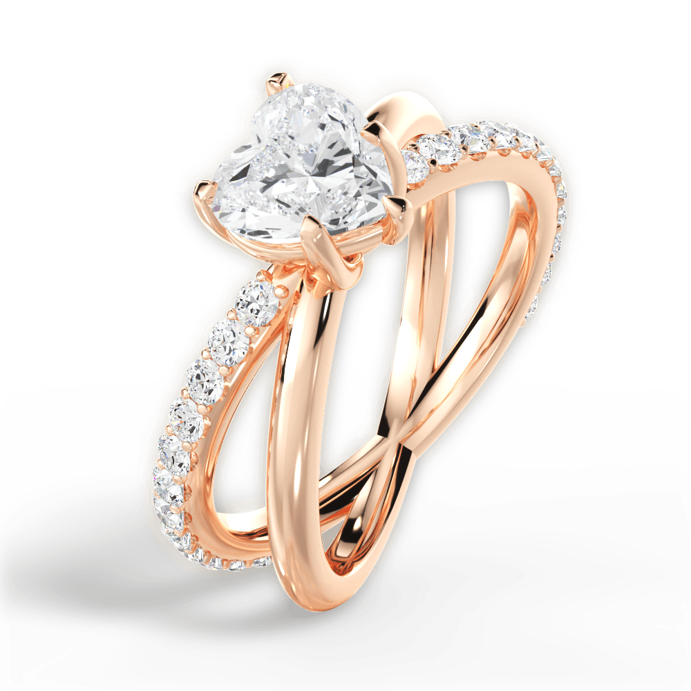 Jennifer Heart Cut Lab Grown Diamond 18Kt Rose Gold Engagement Ring - View 3