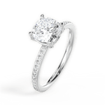 Janice Cushion Cut Lab Grown Diamond 18Kt White Gold Engagement Ring - View 3