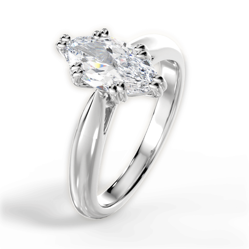 Camila Marquise Cut Lab Grown Diamond Platinum Engagement Ring - View 4