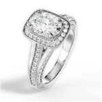 Lillian Oval Cut Lab Grown Diamond 18Kt White Gold Engagement Ring - View 2