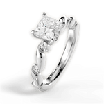 Emma Princess Cut Lab Grown Diamond Platinum Engagement Ring - View 2