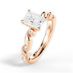 Emma Radiant Cut Lab Grown Diamond 18Kt Rose Gold Engagement Ring - View 3