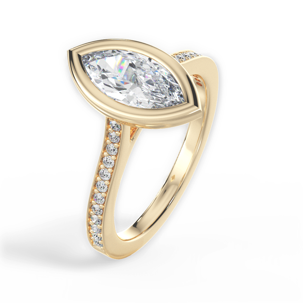 Deanna Marquise Cut Lab Grown Diamond 18Kt Yellow Gold Engagement Ring - View 3