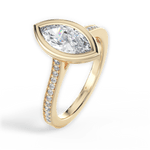 Deanna Marquise Cut Lab Grown Diamond 18Kt Yellow Gold Engagement Ring - View 3