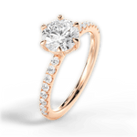 Eleanor Round Cut Lab Grown Diamond 18Kt Rose Gold Engagement Ring - View 4