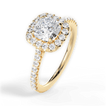 Ingrid Cushion Cut Lab Grown Diamond 18Kt Yellow Gold Engagement Ring - View 2