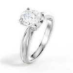 Beverly Oval Cut Lab Grown Diamond 18Kt White Gold Engagement Ring - View 4