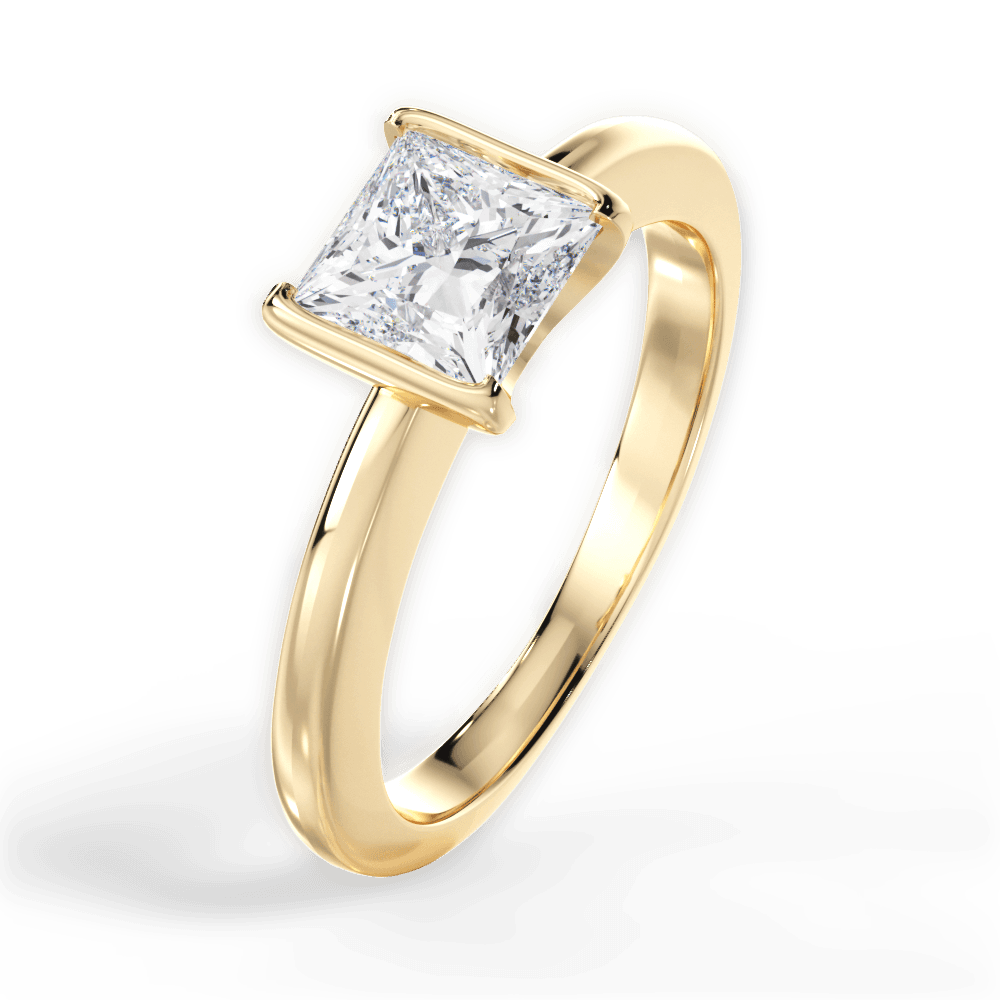 Bridget Princess Cut Lab Grown Diamond 18Kt Yellow Gold Engagement Ring - View 3