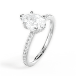 Janice Pear Cut Lab Grown Diamond Platinum Engagement Ring - View 3