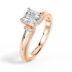 Florence Asscher Cut Lab Grown Diamond 18Kt Rose Gold Engagement Ring - View 2