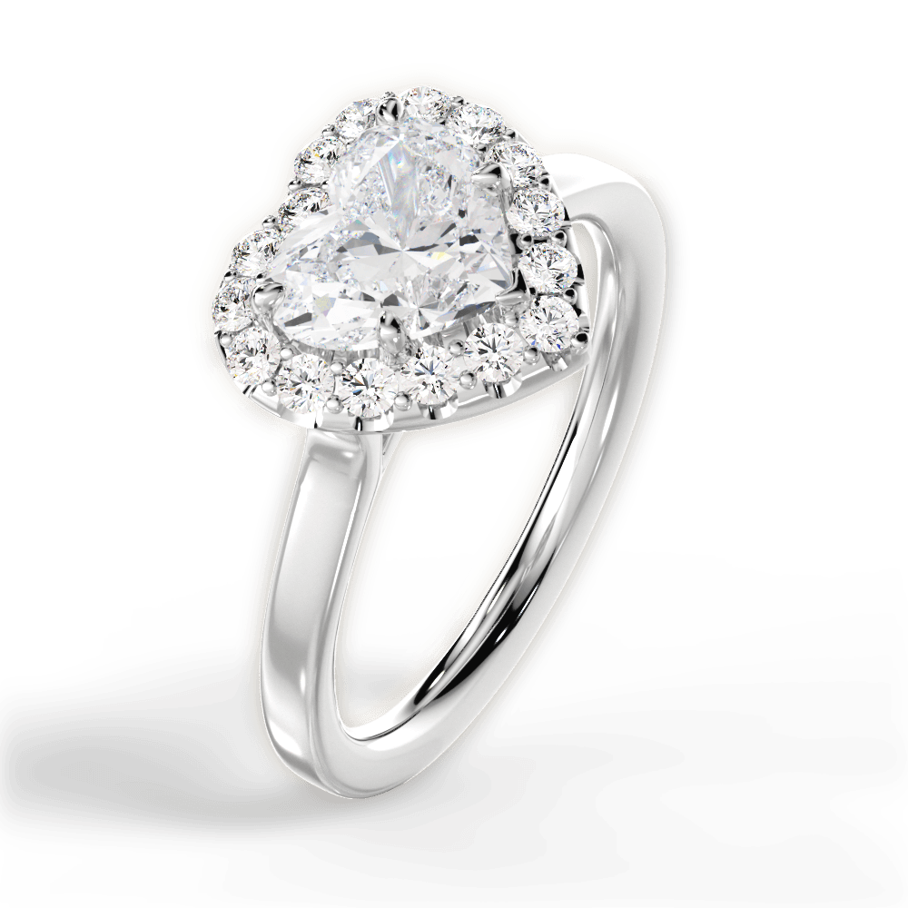 Fiona Heart Cut Lab Grown Diamond 14Kt White Gold Engagement Ring - View 2