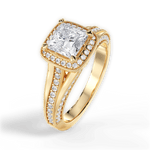 Lillian Princess Cut Lab Grown Diamond 18Kt Yellow Gold Engagement Ring - View 4