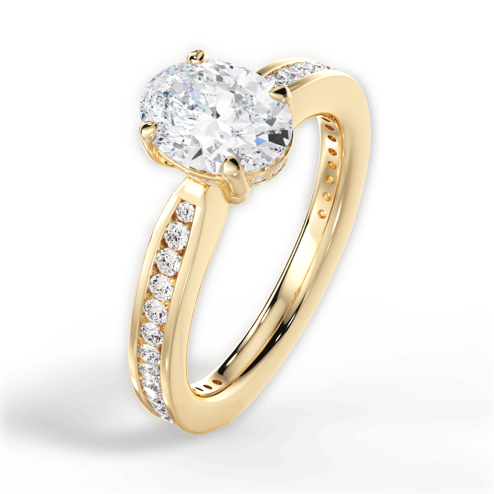 Katelyn Oval Cut Lab Grown Diamond 18Kt Yellow Gold Engagement Ring - View 3
