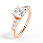 Evelyn Round Cut Lab Grown Diamond 18Kt Rose Gold Engagement Ring - View 2