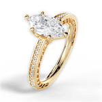 Donna Marquise Cut Lab Grown Diamond 18Kt Yellow Gold Engagement Ring - View 4