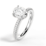 Helen Oval Cut Lab Grown Diamond 18Kt White Gold Engagement Ring - View 4