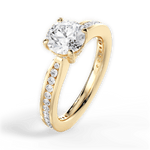 Katelyn Round Cut Lab Grown Diamond 18Kt Yellow Gold Engagement Ring - View 3
