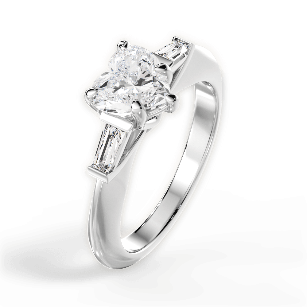 Emily Heart Cut Lab Grown Diamond Platinum Engagement Ring - View 2