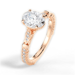 Gabriela Oval Cut Lab Grown Diamond 18Kt Rose Gold Engagement Ring - View 3
