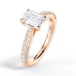 Frances Emerald Cut Lab Grown Diamond 18Kt Rose Gold Engagement Ring - View 2