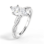 Charlotte Marquise Cut Lab Grown Diamond 18Kt White Gold Engagement Ring - View 3