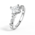 Catherine Princess Cut Lab Grown Diamond 14Kt White Gold Engagement Ring - View 4