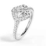 Jackie Cushion Cut Lab Grown Diamond Platinum Engagement Ring - View 2