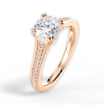 Delia Round Cut Lab Grown Diamond 18Kt Rose Gold Engagement Ring - View 3