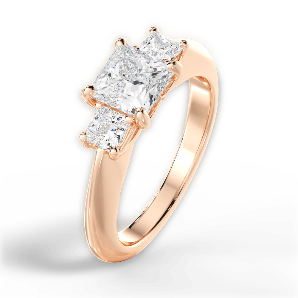 Dorothy Princess Cut Lab Grown Diamond 18Kt Rose Gold Engagement Ring - View 3