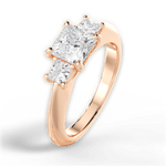 Dorothy Princess Cut Lab Grown Diamond 18Kt Rose Gold Engagement Ring - View 3