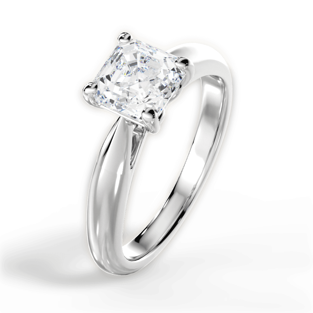 Amy Asscher Cut Lab Grown Diamond 14Kt White Gold Engagement Ring - View 2
