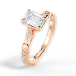 Gabriela Emerald Cut Lab Grown Diamond 18Kt Rose Gold Engagement Ring - View 3
