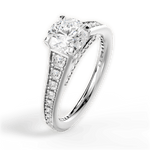 Leslie Round Cut Lab Grown Diamond Platinum Engagement Ring - View 2