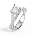 Aubrey Asscher Cut Lab Grown Diamond Platinum Engagement Ring - View 3