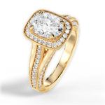 Lillian Oval Cut Lab Grown Diamond 18Kt Yellow Gold Engagement Ring - View 3
