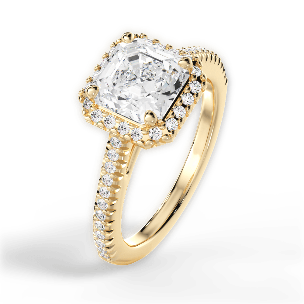 Jenny Asscher Cut Lab Grown Diamond 18Kt Yellow Gold Engagement Ring - View 4