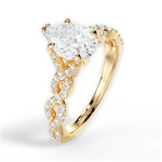 Justine Pear Cut Lab Grown Diamond 18Kt Yellow Gold Engagement Ring - View 3