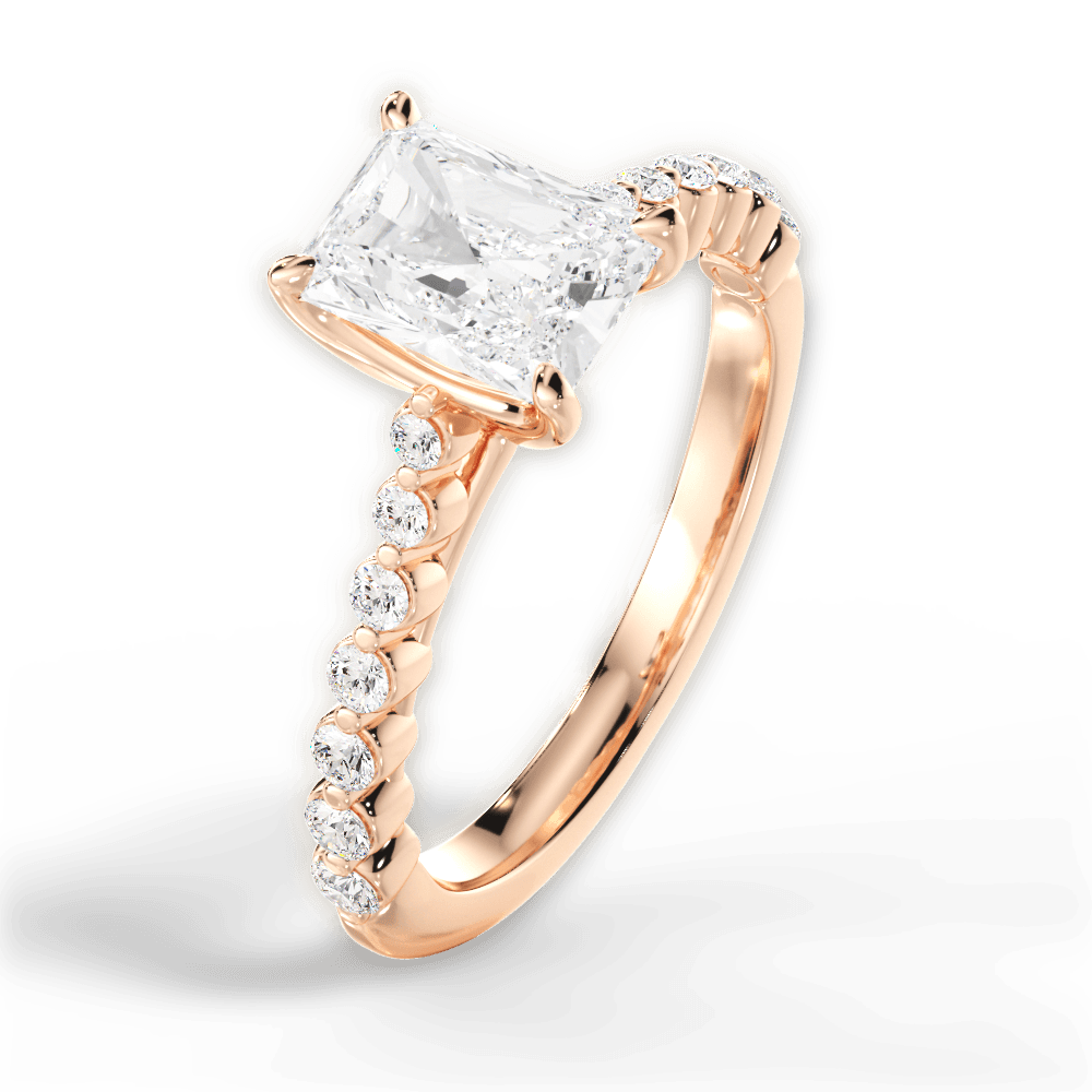 Dana Radiant Cut Lab Grown Diamond 18Kt Rose Gold Engagement Ring - View 3