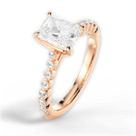 Dana Radiant Cut Lab Grown Diamond 18Kt Rose Gold Engagement Ring - View 3