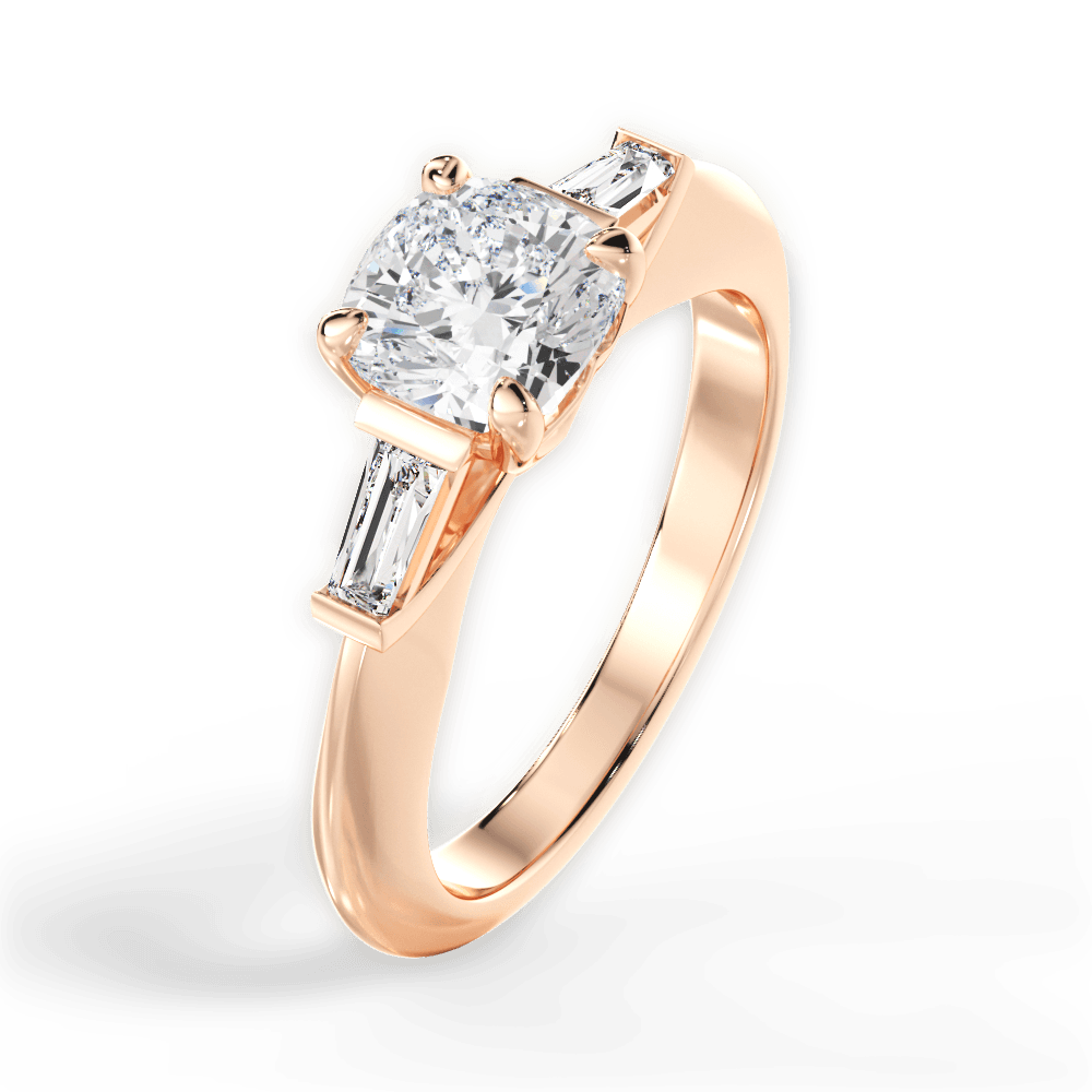 Emily Cushion Cut Lab Grown Diamond 18Kt Rose Gold Engagement Ring - View 2