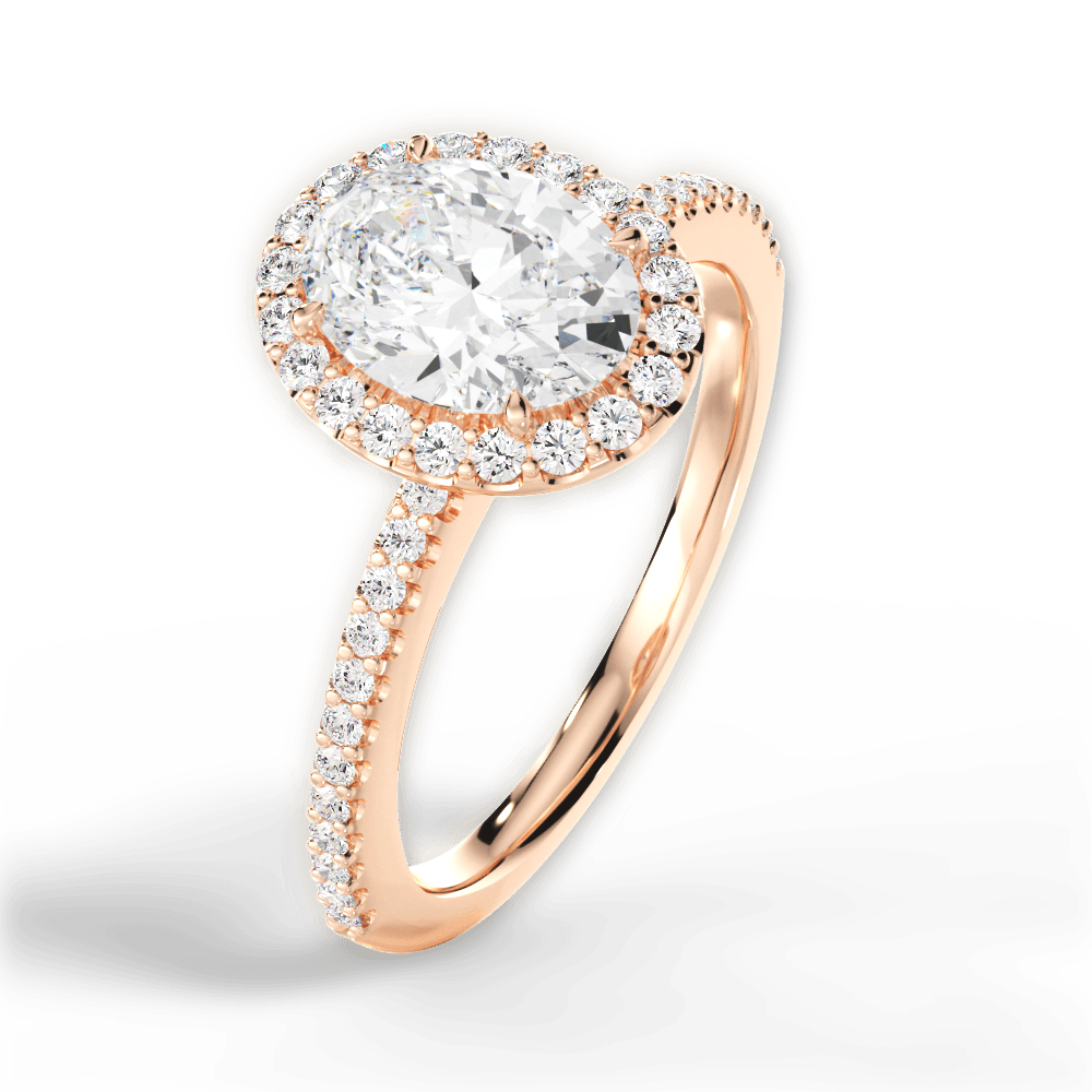 Joanne Oval Cut Lab Grown Diamond 18Kt Rose Gold Engagement Ring - View 2