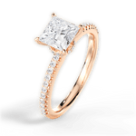 Giselle Princess Cut Lab Grown Diamond 18Kt Rose Gold Engagement Ring - View 3