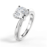 Elaine Cushion Cut Lab Grown Diamond Platinum Engagement Ring - View 2