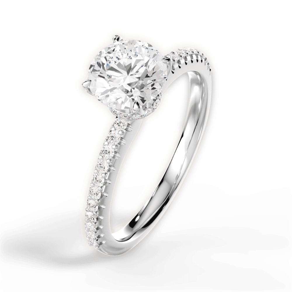 Giselle Round Cut Lab Grown Diamond 14Kt White Gold Engagement Ring - View 4