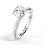Giselle Round Cut Lab Grown Diamond Platinum Engagement Ring - View 4