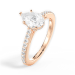 Joan Pear Cut Lab Grown Diamond 18Kt Rose Gold Engagement Ring - View 3