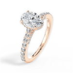 Laura Oval Cut Lab Grown Diamond 18Kt Rose Gold Engagement Ring - View 3